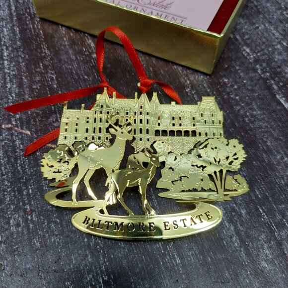 Biltmore Estate Centennial Ornament 1895-1995 Gold-Plated Collectors Keepsake In - Picture 1 of 4